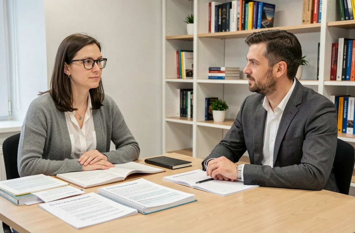 Séance de tutorat linguistique individuel Acadomia dans une salle d'étude moderne à Brest