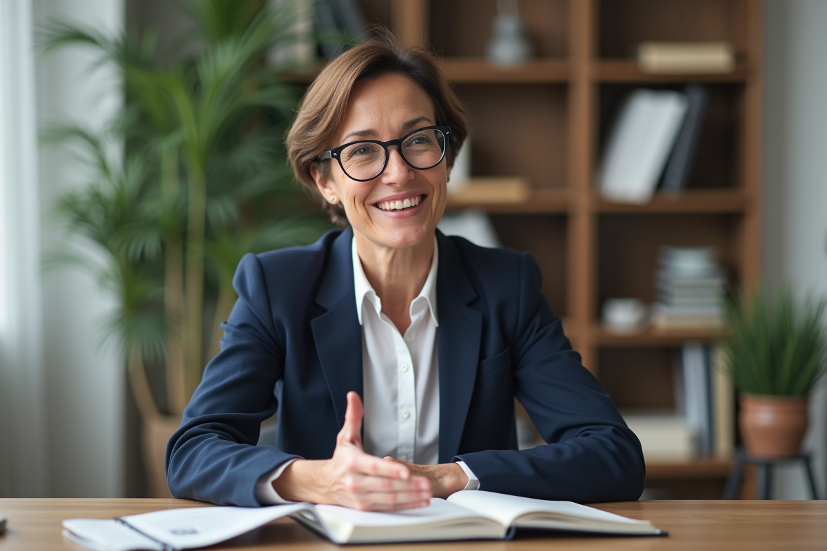 Coach professionnelle souriante dans un bureau lumineux