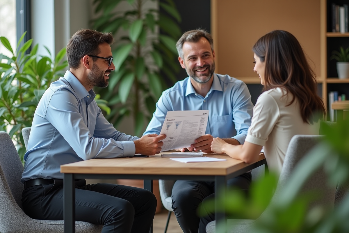 Homme discutant avec une collègue dans un espace détente