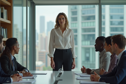 Manager femme confiante dans un bureau moderne